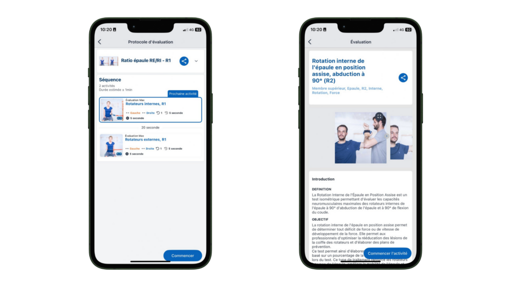 plusieurs tests sont possibles pour mesurer les forces des rotateurs