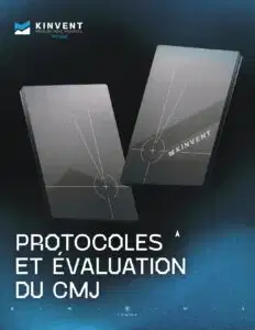 Protocoles et évaluation du CMJ 3 Cover page of the Kinvent Physio e-book titled Protocoles et Évaluation du CMJ featuring two Kinvent force plates displayed on a dark background