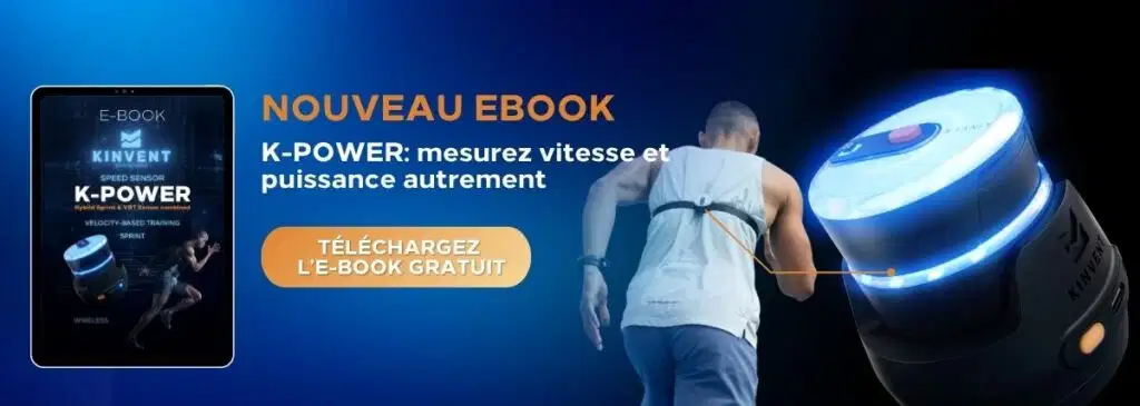 Profilage force-vitesse dans le sprint : comment K-Power transforme l'entraînement à la vitesse 3 Bannière publicitaire pour l'e-book gratuit Kinvent K-Power sur la mesure de la vitesse et de la puissance en sprint