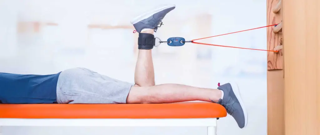 Hamstring strength testing in a leg curl position using Kinvent K-Pull inline dynamometry for ACL rehabilitation assessment