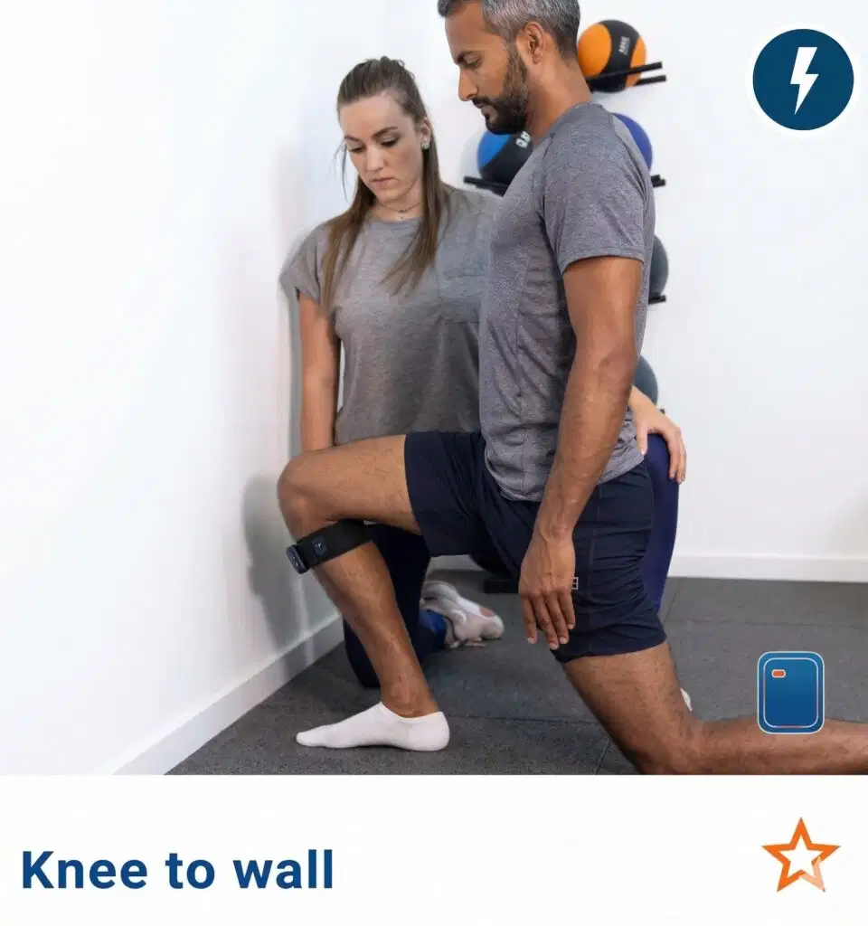 Protocol knee-to-wall with k-move kinvent app rééducation de l’entorse de cheville