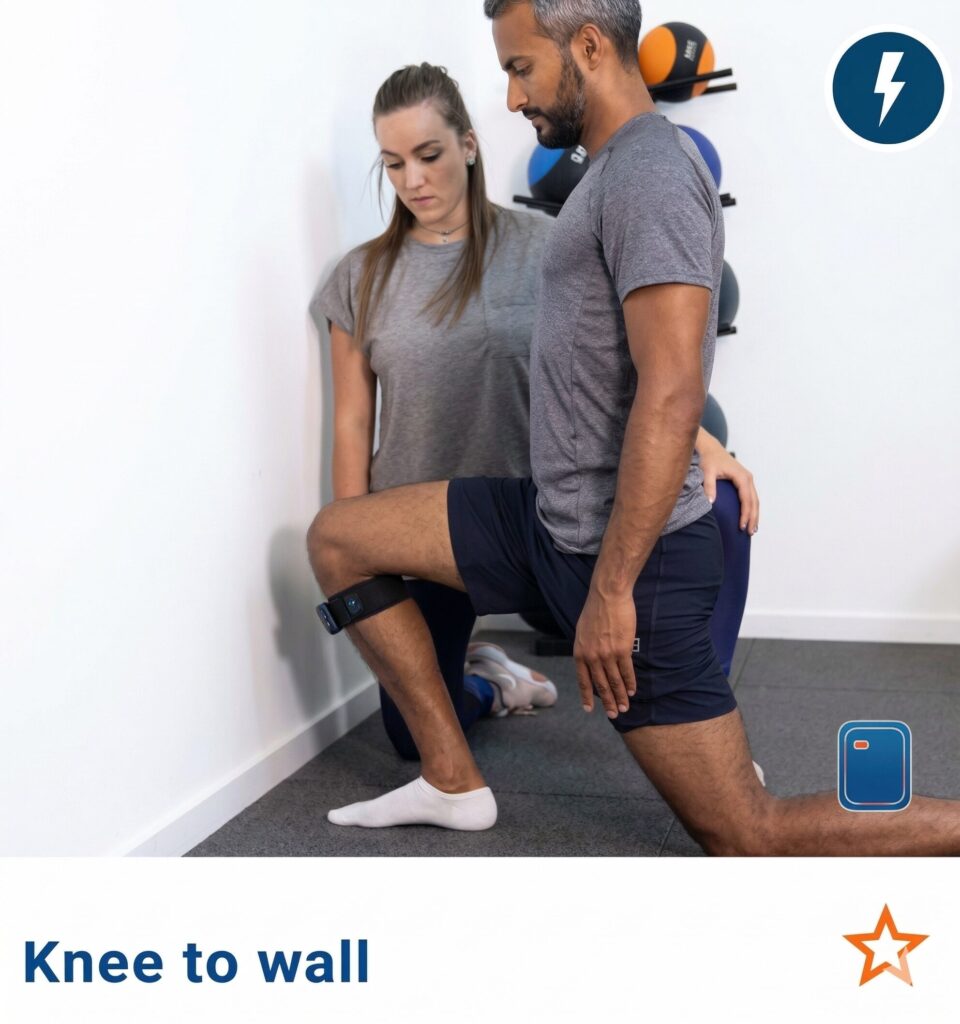 Protocol knee-to-wall with k-move kinvent app rééducation de l’entorse de cheville