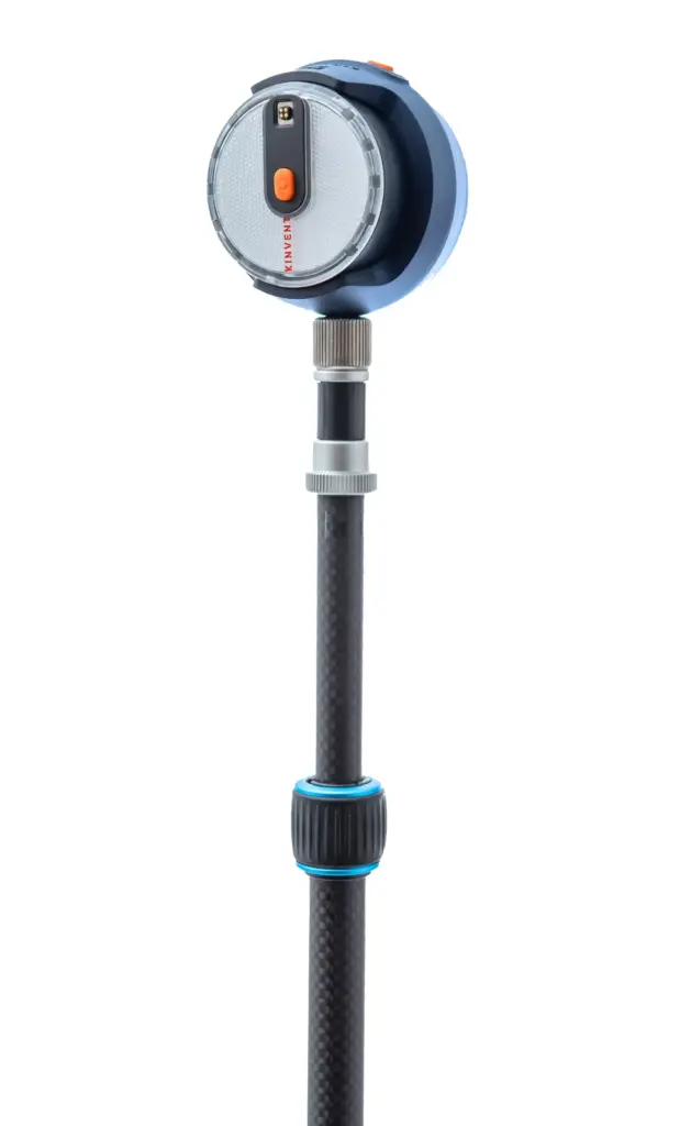 A blue Kinvent K-Power connected sensor device designed for accurate strength and power assessment in sports performance