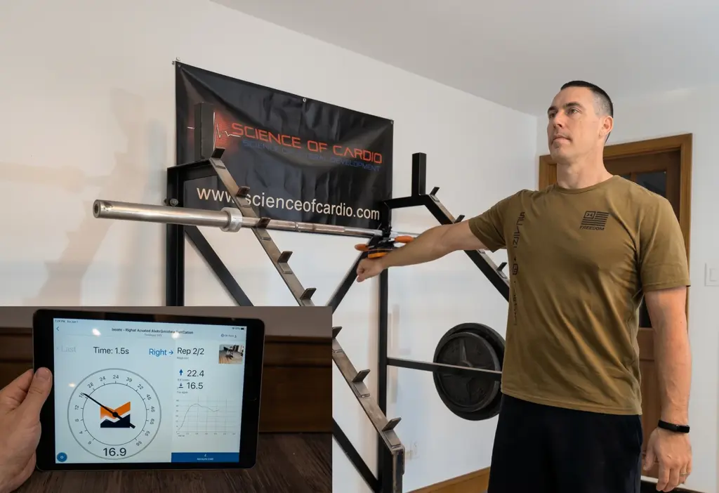 From Guesswork to Data: A Smarter Approach to Rehabilitation & Performance 2 collecting data with Kinvent sensor k-push